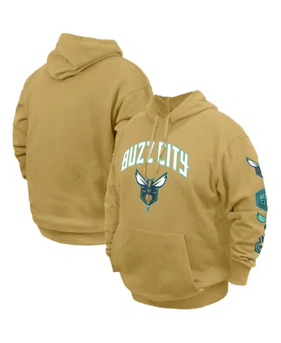 New Era Men's  Tan Charlotte Hornets Big And Tall 2023/24 City Edition Pullover Hoodie