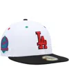 New Era Men's  White, Black Los Angeles Dodgers 60th Anniversary Primary Eye 59fifty Fitted Hat In White,black