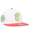 New Era Men's  White, Coral Chicago White Sox Cooperstown Collection Comiskey Park 75th Anniversary S In White,coral