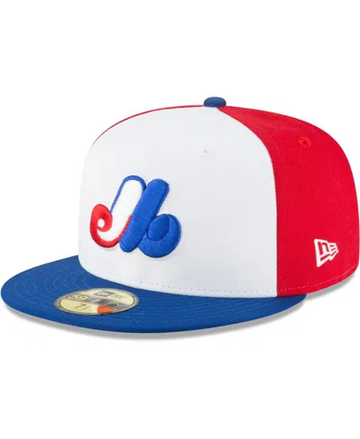 NEW ERA MEN'S NEW ERA WHITE MONTREAL EXPOS COOPERSTOWN COLLECTION WOOL 59FIFTY FITTED HAT