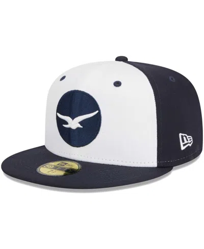 New Era Men's  White Pensacola Blue Wahoos Theme Nights Pensacola Seagulls 59fifty Fitted Hat