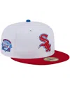 New Era Men's  White, Red Chicago White Sox Undervisor 59fifty Fitted Hat In White,red