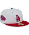 New Era Men's  White, Red Los Angeles Dodgers Undervisor 59fifty Fitted Hat In White,red