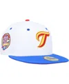 New Era Men's  White, Royal Toronto Blue Jays 30th Anniversary Cherry Lolli 59fifty Fitted Hat In White,royal