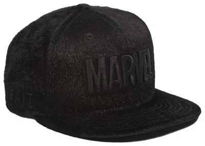 Pre-owned New Era Men's  X Marvel X Bait Panther Faux Fur Snapback Cap In Black