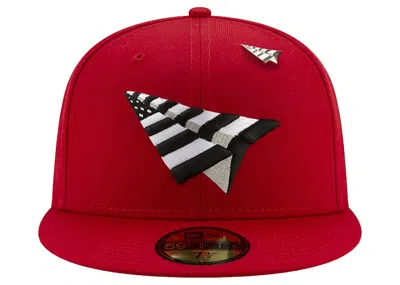 Pre-owned New Era Men's  X Paper Planes Crimson Crown Fitted Hat In Red