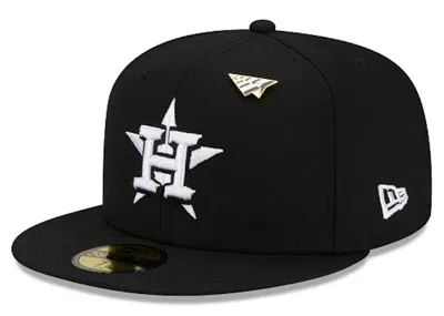 Pre-owned New Era Men's  X Paper Planes Houston Astros 59fifty Fitted Hat In Black