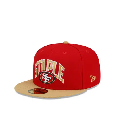 New Era Men's  X Staple Scarlet, Gold San Francisco 49ers Pigeon 9fifty Snapback Hat In Scarlet,gold