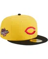 New Era Men's  Yellow, Black Cincinnati Reds Grilled 59fifty Fitted Hat In Yellow,black