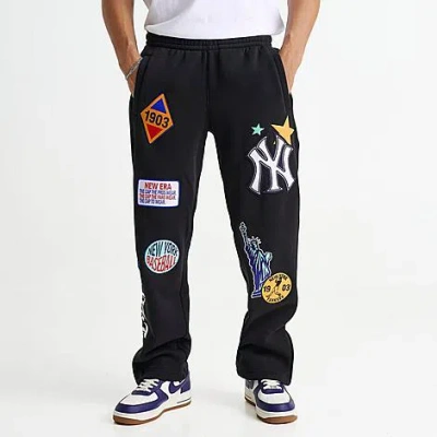 New Era Men's New York Yankees Mlb Patch Sweatpants In Black