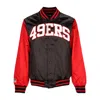 NEW ERA MEN'S NFL SATIN BOMBER JACKET SAF49E BLACK/SCARLET