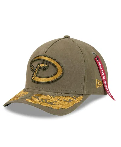 New Era Men's Olive Arizona Diamondbacks A-frame 9forty Adjustable Hat In Brown