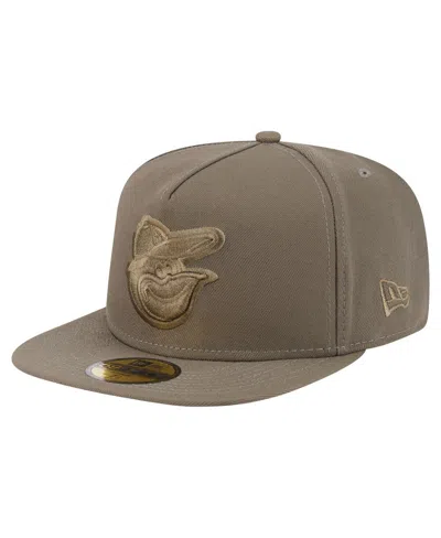 New Era Men's Olive Baltimore Orioles Color Pack A-frame 59fifty Fitted Hat In Green