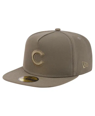 New Era Men's Olive Chicago Cubs Color Pack A-frame 59fifty Fitted Hat In Green