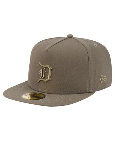 New Era Men's Olive Detroit Tigers Color Pack A-frame 59fifty Fitted Hat In Green