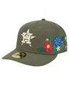 New Era Men's Olive Houston Astros Tonal Florals 59fifty Fitted Hat