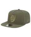 New Era Men's Olive Las Vegas Raiders Color Pack A-frame 9fifty Snapback Hat In Green