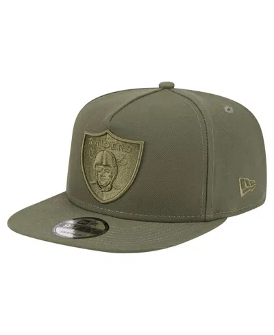 New Era Men's Olive Las Vegas Raiders Color Pack A-frame 9fifty Snapback Hat In Green