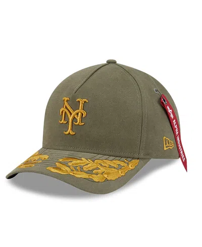New Era Men's Olive New York Mets A-frame 9forty Adjustable Hat In Green