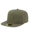 New Era Men's Olive New York Mets Color Pack A-frame 59fifty Fitted Hat In Green