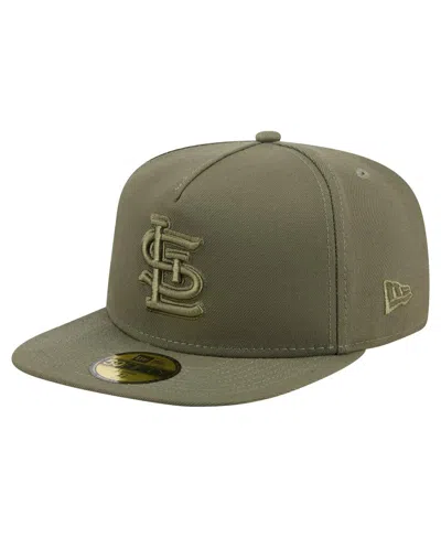 New Era Men's Olive St. Louis Cardinals Color Pack A-frame 59fifty Fitted Hat In Green