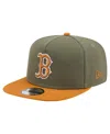 New Era Men's Olive/brown Boston Red Sox Color Pack A-frame 9fifty Snapback Hat In Multi