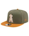 New Era Men's Olive/brown Los Angeles Angels Color Pack A-frame 9fifty Snapback Hat In Multi