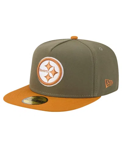 New Era Men's Olive/brown Pittsburgh Steelers Color Pack A-frame 59fifty Fitted Hat In Multi