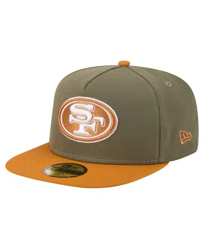 New Era Men's Olive/brown San Francisco 49ers Color Pack A-frame 59fifty Fitted Hat In Multi