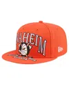 New Era Men's Orange Anaheim Ducks Oversized Arch 59fifty Fitted Hat In Orange