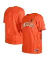 New Era Men's Orange Baltimore Orioles Throwback Pinstripe T-shirt In Orange