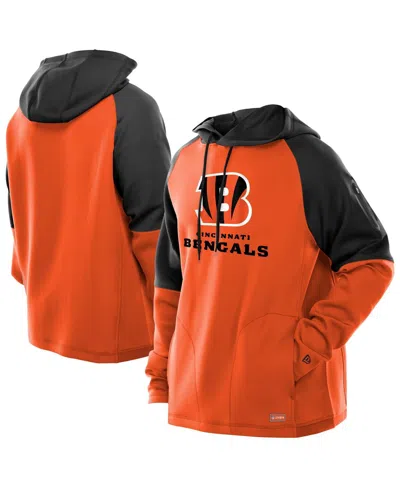 New Era Men's Orange Cincinnati Bengals Combine Authentic Color Block Raglan Pullover Hoodie