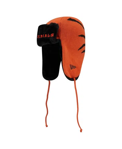New Era Men's Orange Cincinnati Bengals Helmet Head Trapper Knit Hat