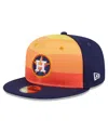 New Era Orange Houston Astros 2024 Batting Practice Low Profile 59fifty Fitted Hat In Navy