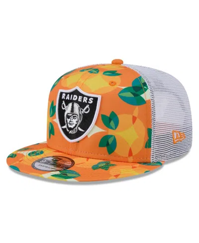 New Era Men's Orange Las Vegas Raiders Citrus 9fifty Trucker Snapback Hat