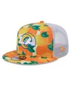 New Era Men's Orange Los Angeles Rams Citrus 9fifty Trucker Snapback Hat In Orange