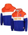 New Era Men's Orange New York Mets Ripstop Raglan Quarter-zip Hoodie Windbreaker Jacket In Orange