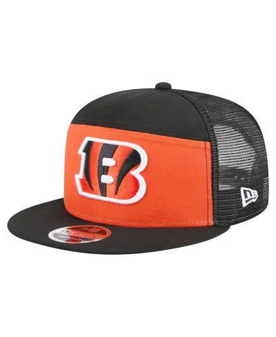 New Era Men's Orange/black Cincinnati Bengals Outdoor Split Panel 9fifty Snapback Hat In Multi