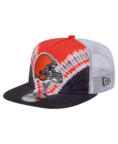 New Era Men's Orange/black Cleveland Browns Throwback Dye Golfer Snapback Hat In Multi