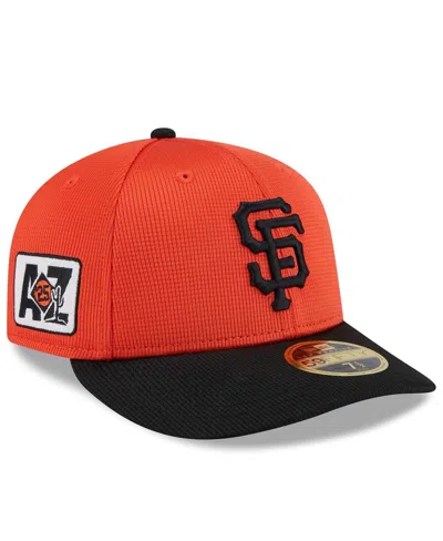 New Era Men's Orange/black San Francisco Giants 2025 Spring Training Low Profile 59fifty Fitted Hat In Orange,black