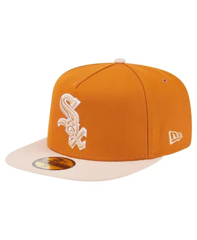 New Era Men's Orange/light Beige Chicago White Sox Two-tone Color Pack A-frame 59fifty Fitted Hat