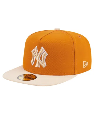 New Era Men's Orange/light Beige New York Yankees Two-tone Color Pack A-frame 59fifty Fitted Hat