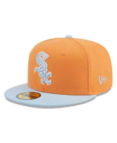 New Era Men's Orange/light Blue Chicago White Sox Spring Color Basic Two-tone 59fifty Fitted Hat In Orange,light Blue