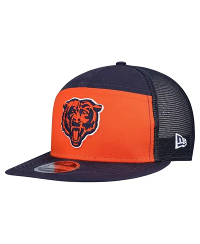 New Era Men's Orange/navy Chicago Bears Outdoor Split Panel 9fifty Snapback Hat In Black