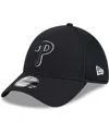 New Era Men's Philadelphia Phillies Evergreen Black White Neo 39thirty Flex Hat In Black