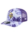 NEW ERA MEN'S PURPLE MINNESOTA VIKINGS HULA 9SEVENTY ADJUSTABLE TRUCKER HAT