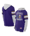 New Era Men's Purple Minnesota Vikings Twofer Layered Long Sleeve Hoodie T-shirt In Purple
