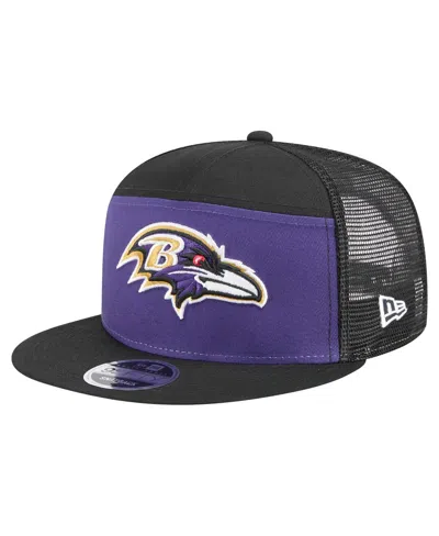 New Era Men's Purple/black Baltimore Ravens Outdoor Split Panel 9fifty Snapback Hat In Multi