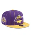 New Era Men's Purple/gold Los Angeles Lakers Pinstripe Two-tone 59fifty Fitted Hat In Purple Gol