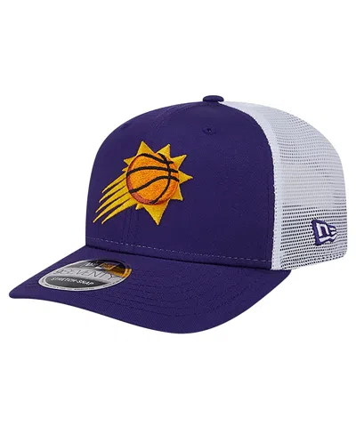 New Era Men's Purple/white Phoenix Suns Trucker 9seventy Coolera Stretch-snap Hat In Purple,white